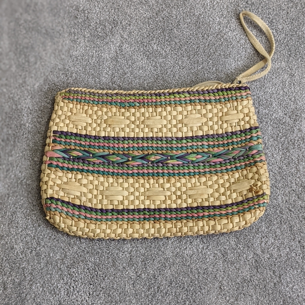 Vintage Extra Large Straw Clutch Bag
